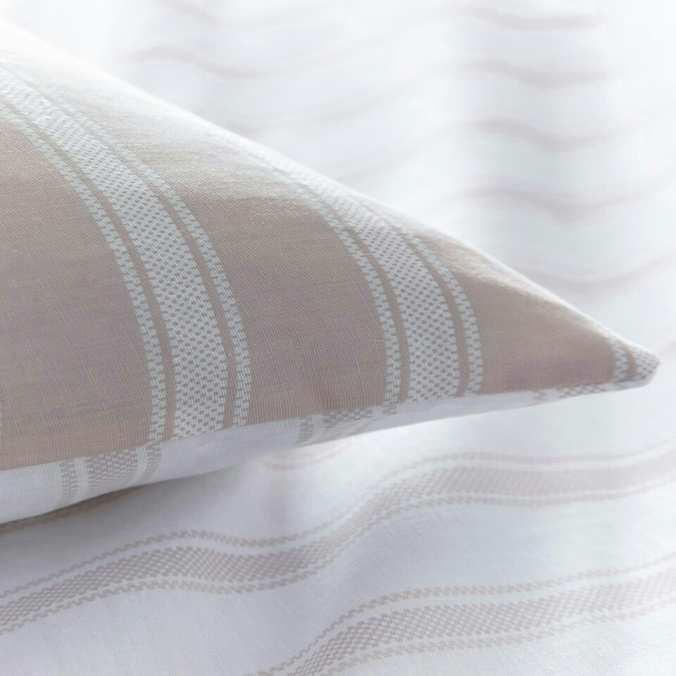 image 1 of Harvard Stripe Print Duvet Cover Set - Super King - Pink