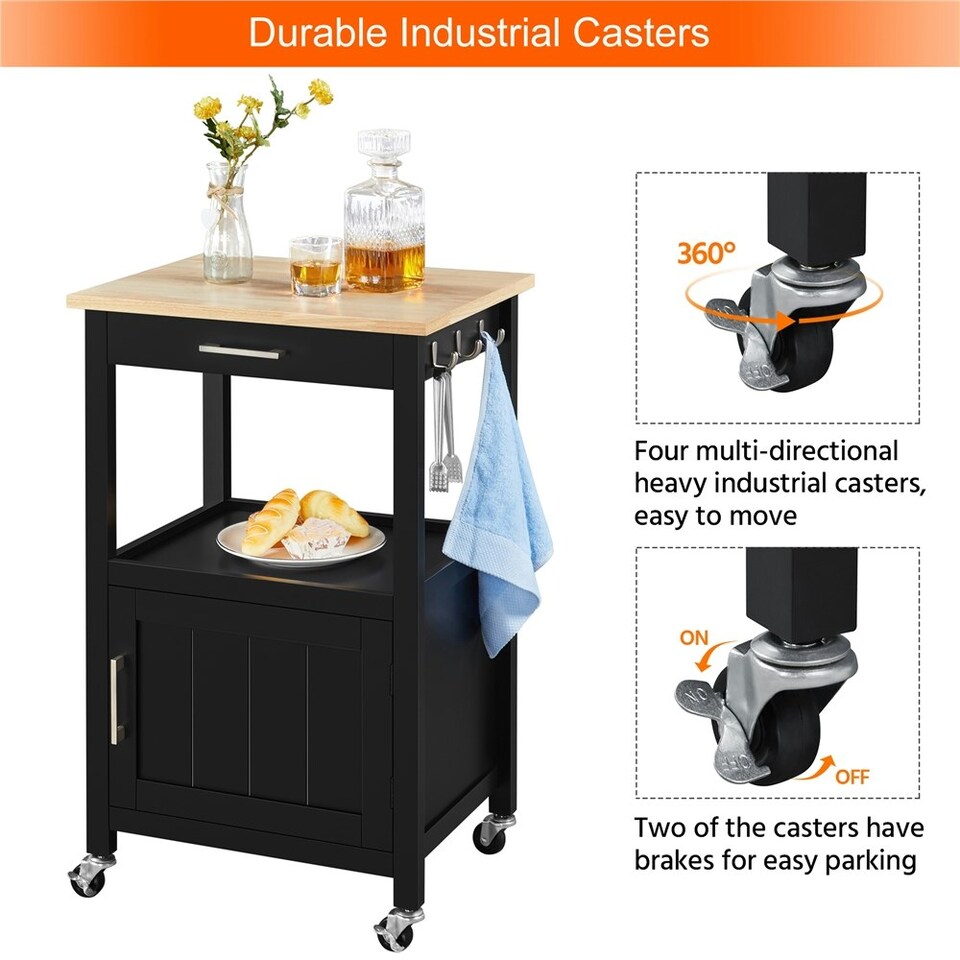image 1 of Yaheetech Rolling Kitchen Cart W/Wheels