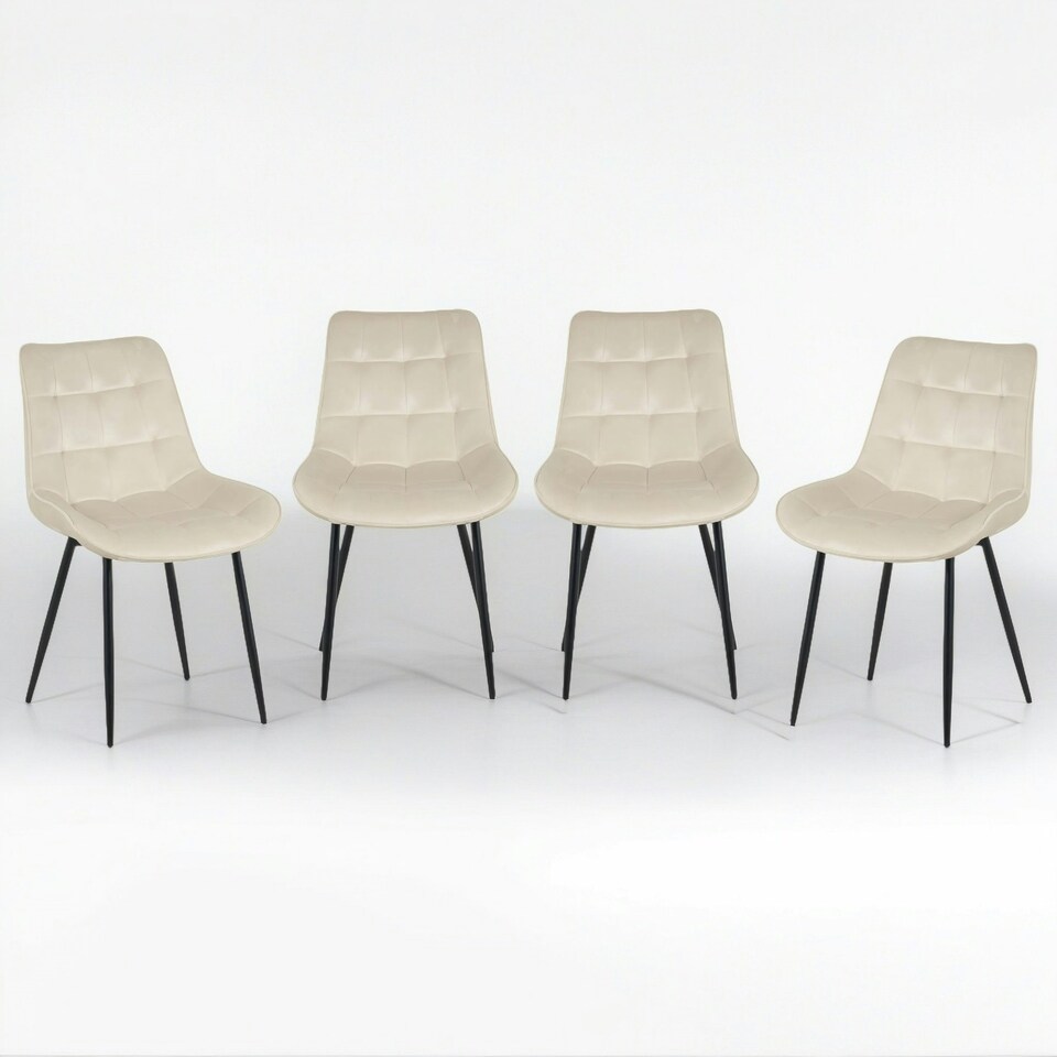 image 1 of Erica Plush Velvet Comfort Dining Chairs - Set of 4 Grey