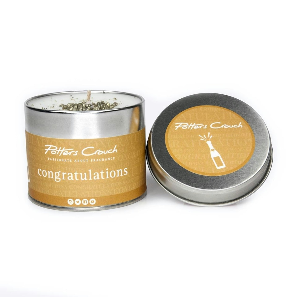 Potters Crouch Scented Candle in Tin - Congratulations | Multi