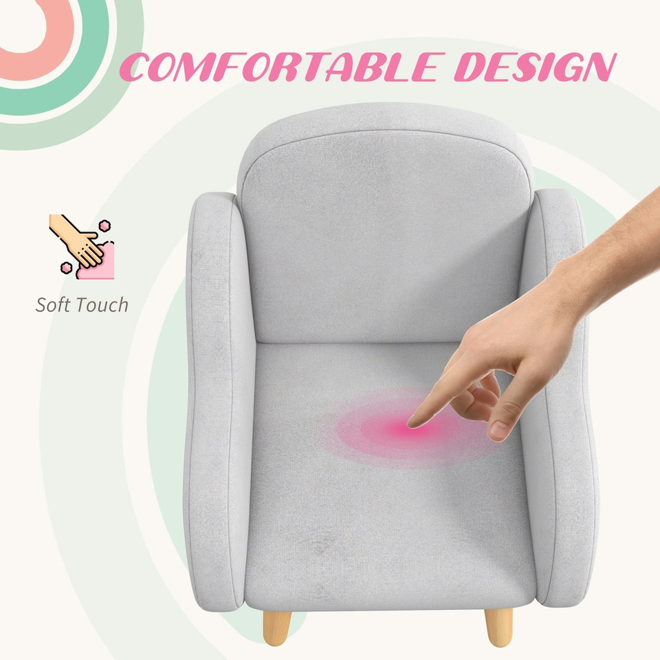 image 1 of ZONEKIZ Kids Armchair Toddler Sofa Chair Cloud-Shaped for 1.5-3 Years Purple