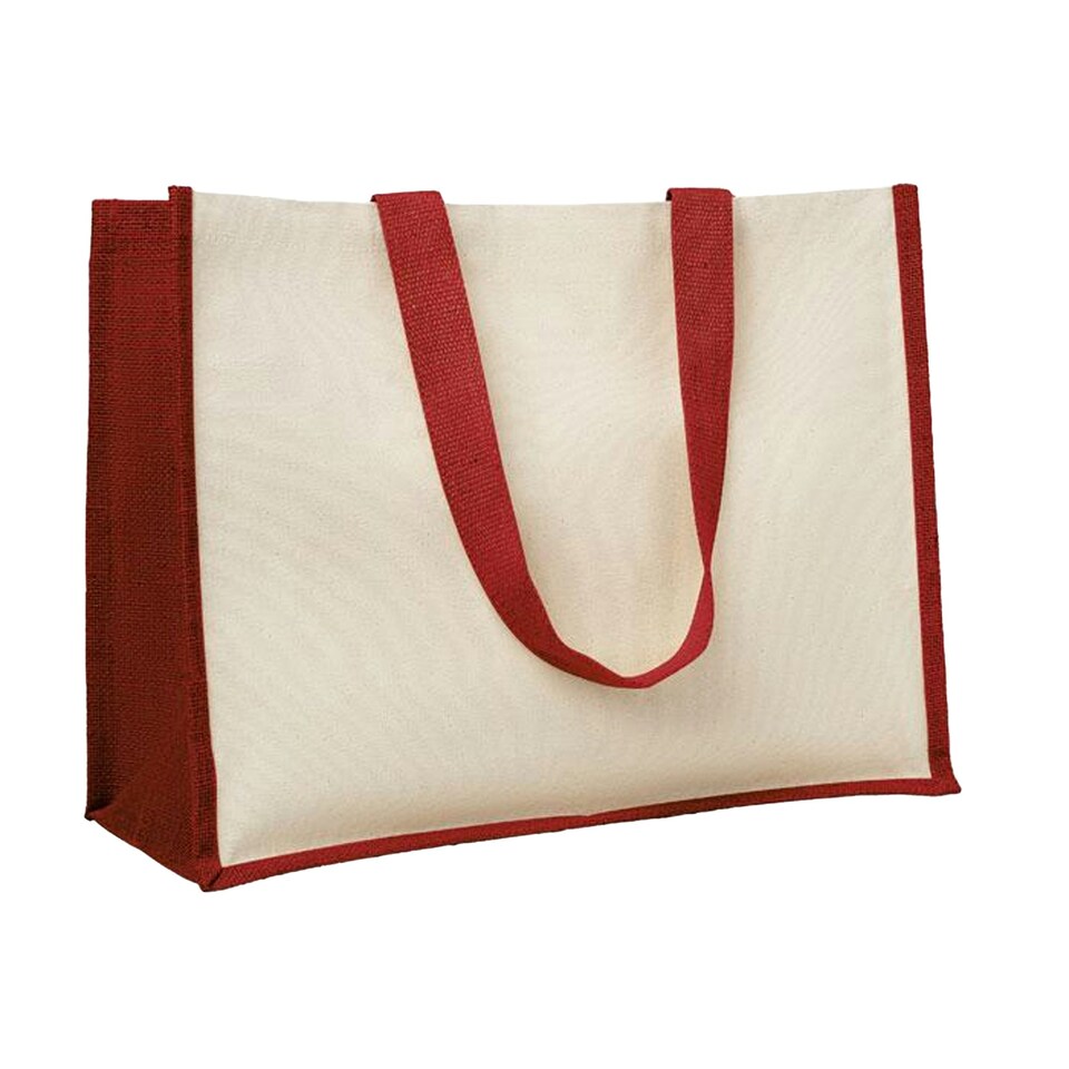 image 1 of MidOcean Campo De Fiori Jute Shopper Bag - Red - One Size | Red