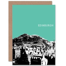 Arthur's Seat Edinburgh Teal Scottish Scotland Card