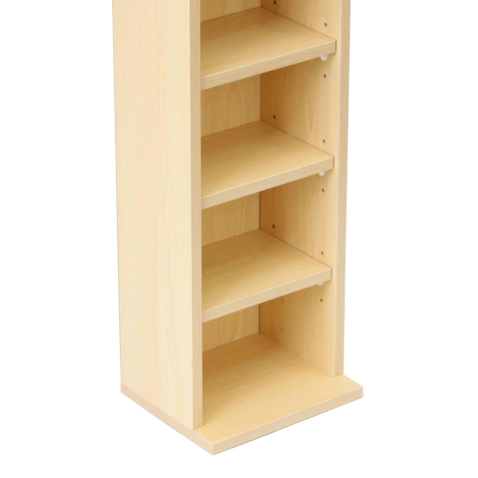 image 1 of 6 Tier Beech Wooden CD DVD Game Book Shelf Storage Tower Rack - Fits 102 CDs