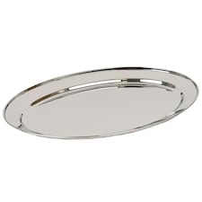 Argon Tableware Oval Stainless Steel Serving Platter - 60cm x 41cm N/A