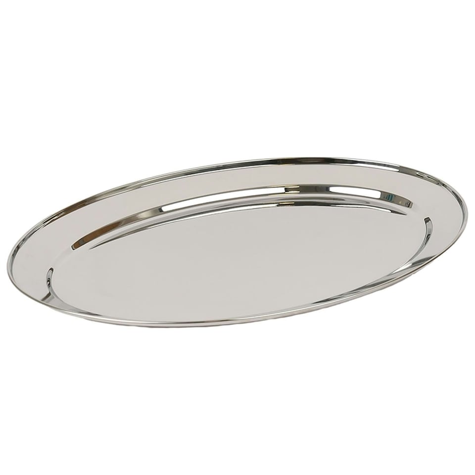 image 1 of Argon Tableware Oval Stainless Steel Serving Platter - 60cm x 41cm N/A