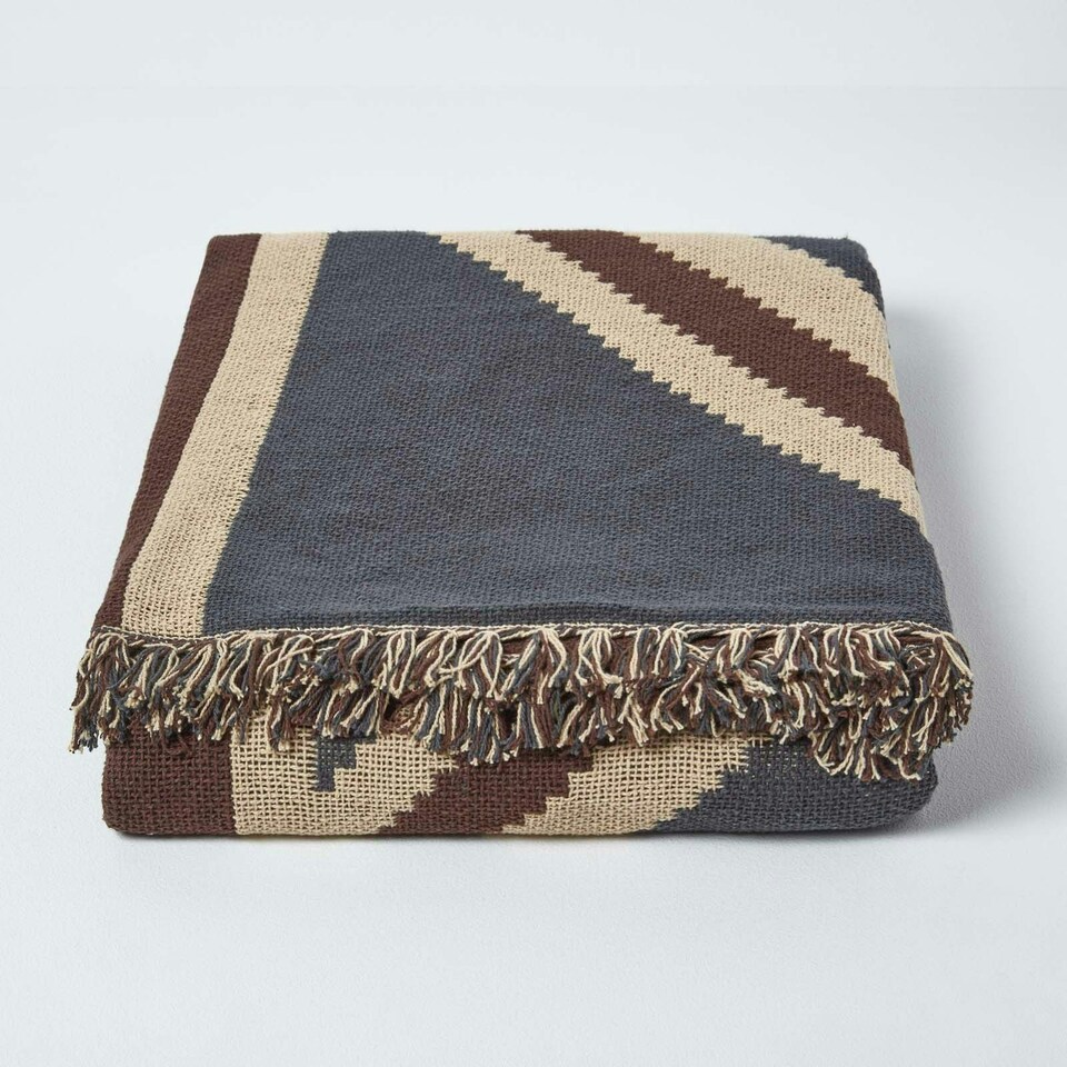 image 1 of Homescapes Cotton Union Jack Flag Throw - 150 x 200 cm