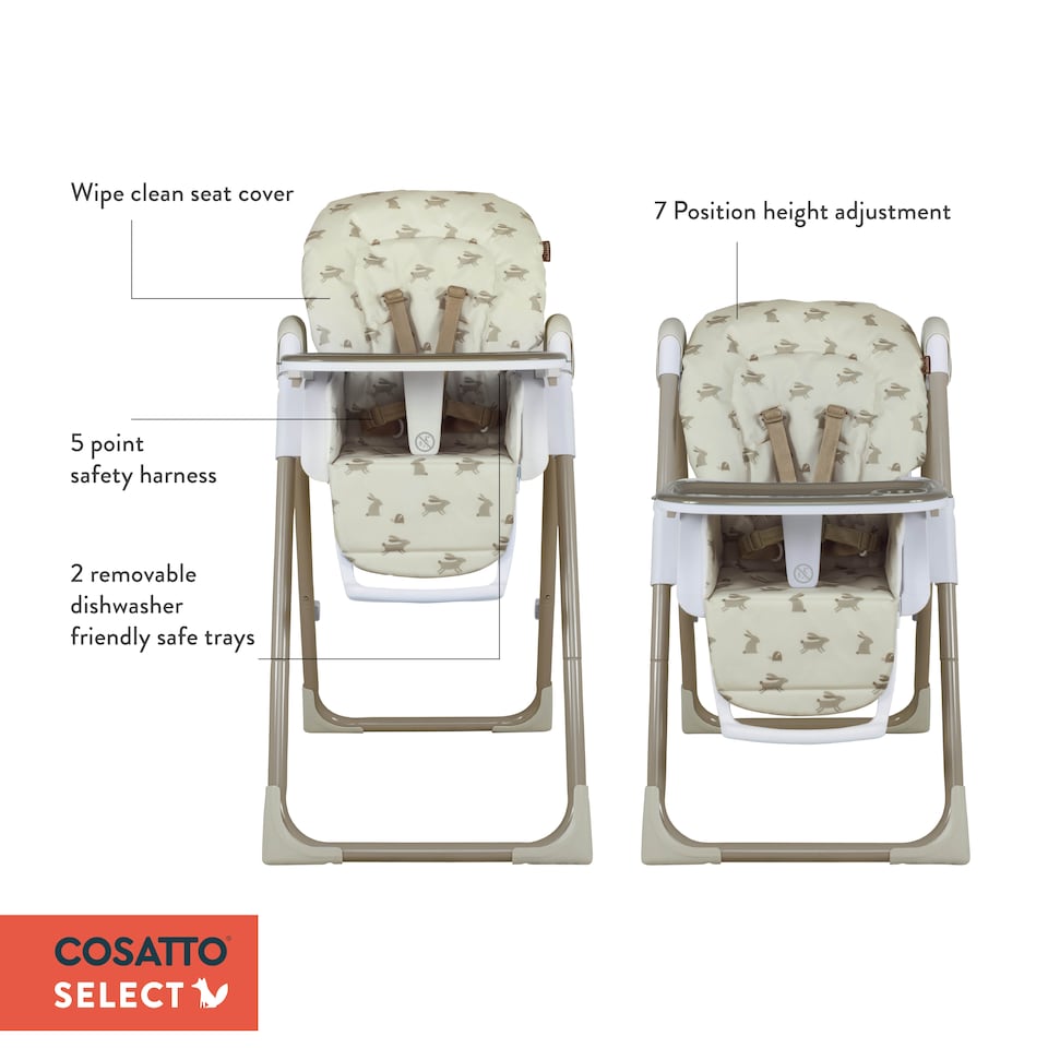 image 1 of Cosatto Pip Easy Clean Compact Highchair Birth to 15kg