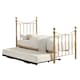 image 1 of Hampstead Traditional Antique Brass Distressed Effect Single Metal Bed Frame & Guest Trundle