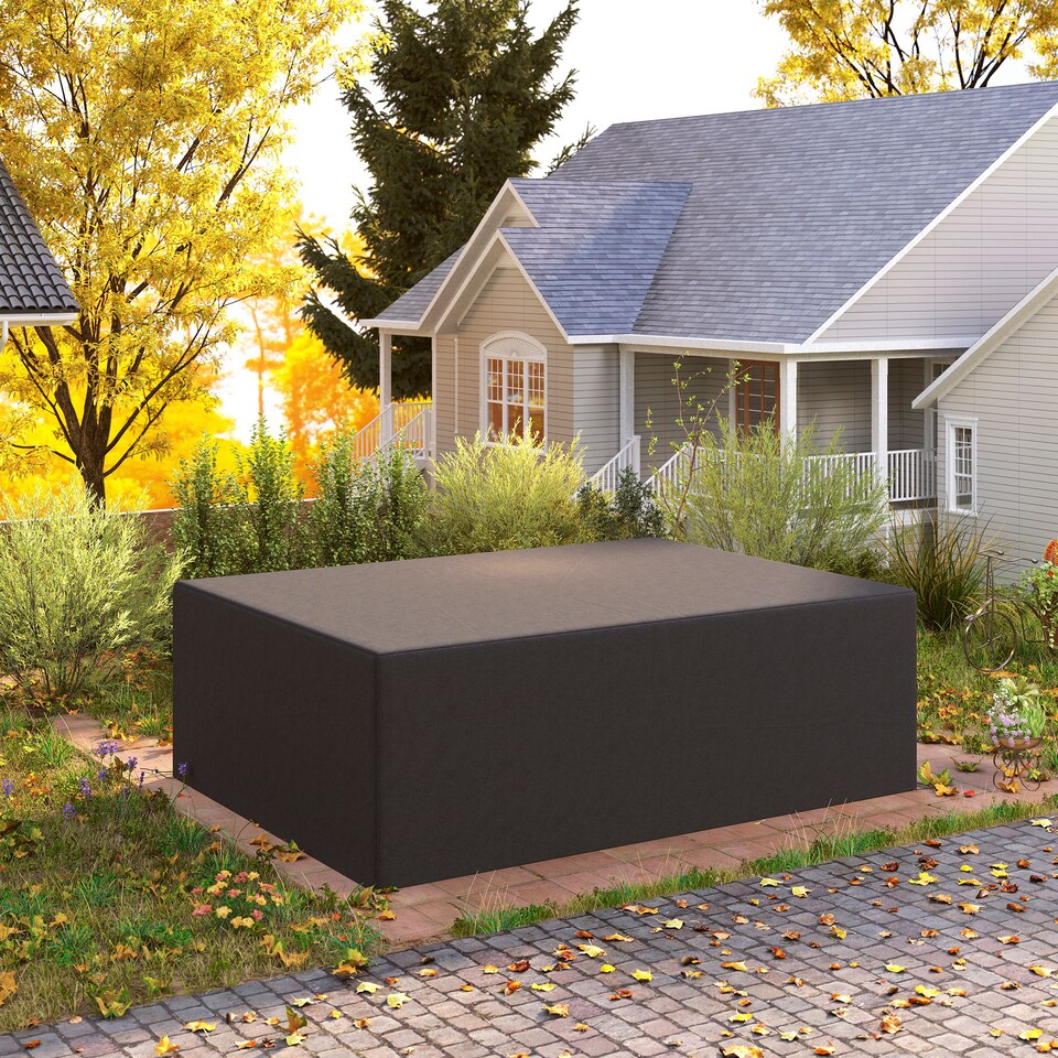image 1 of Outsunny 275x205cm Outdoor Furniture Protective Cover Black | Black | Black | 275cm x 205cm x 90cm