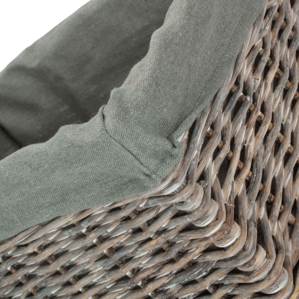 image 1 of Extra Large Grey Wash Grey Cotton Lined Willow Storage Baskets | Brown | Grey | XL | 1