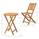 image 7 of Outsunny Folding Patio Bistro Set of 3 Dining Table Set with 2 Foldable Chairs