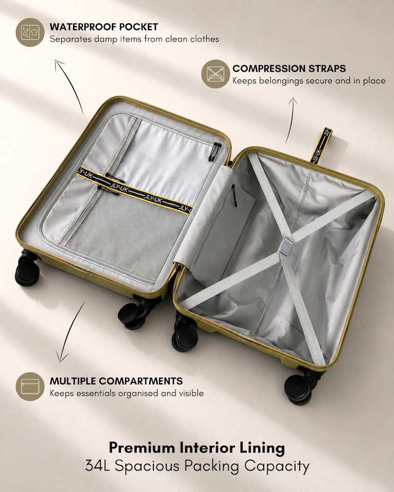 image 1 of Premium 100% Makrolon PC 2 PCS Suitcase Set | Vanity + Cabin Luggage