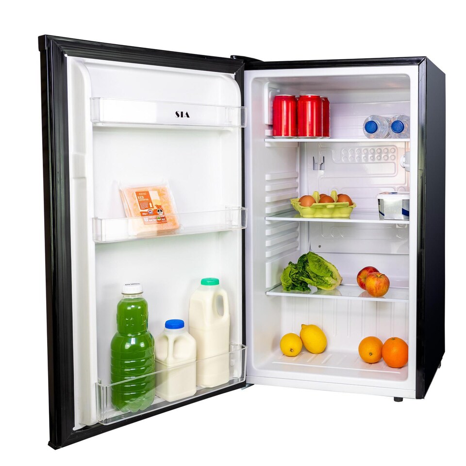 image 1 of SIA LFS01BL/E 48cm Black Freestanding 91L Under Counter Larder Fridge