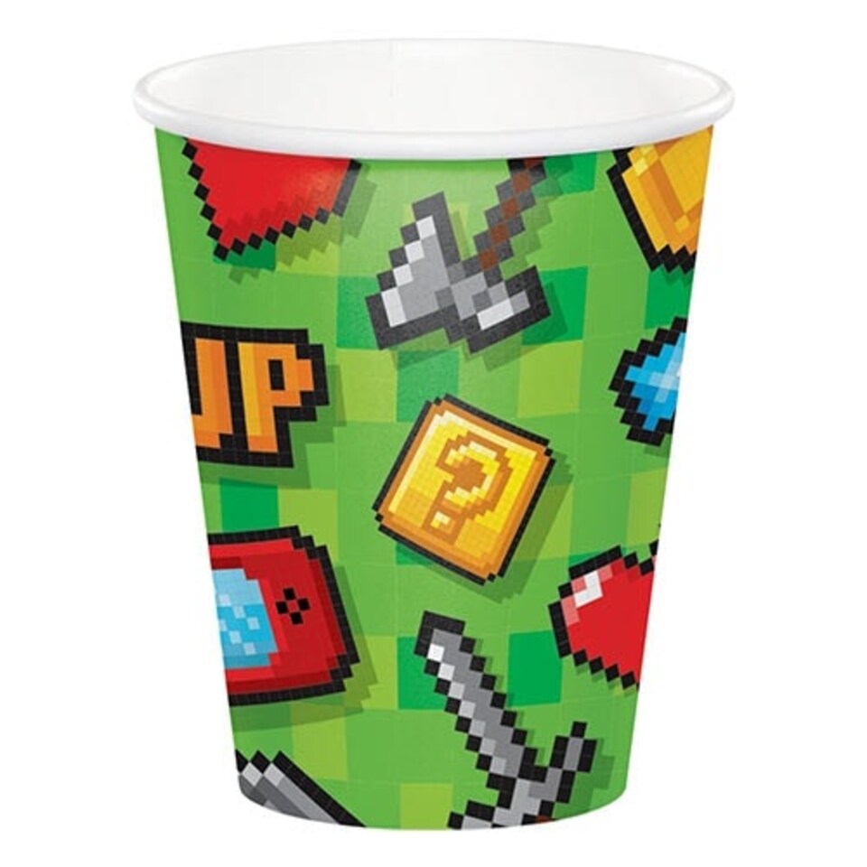 Gaming Party Paper Cups 266ml - Pack of 8