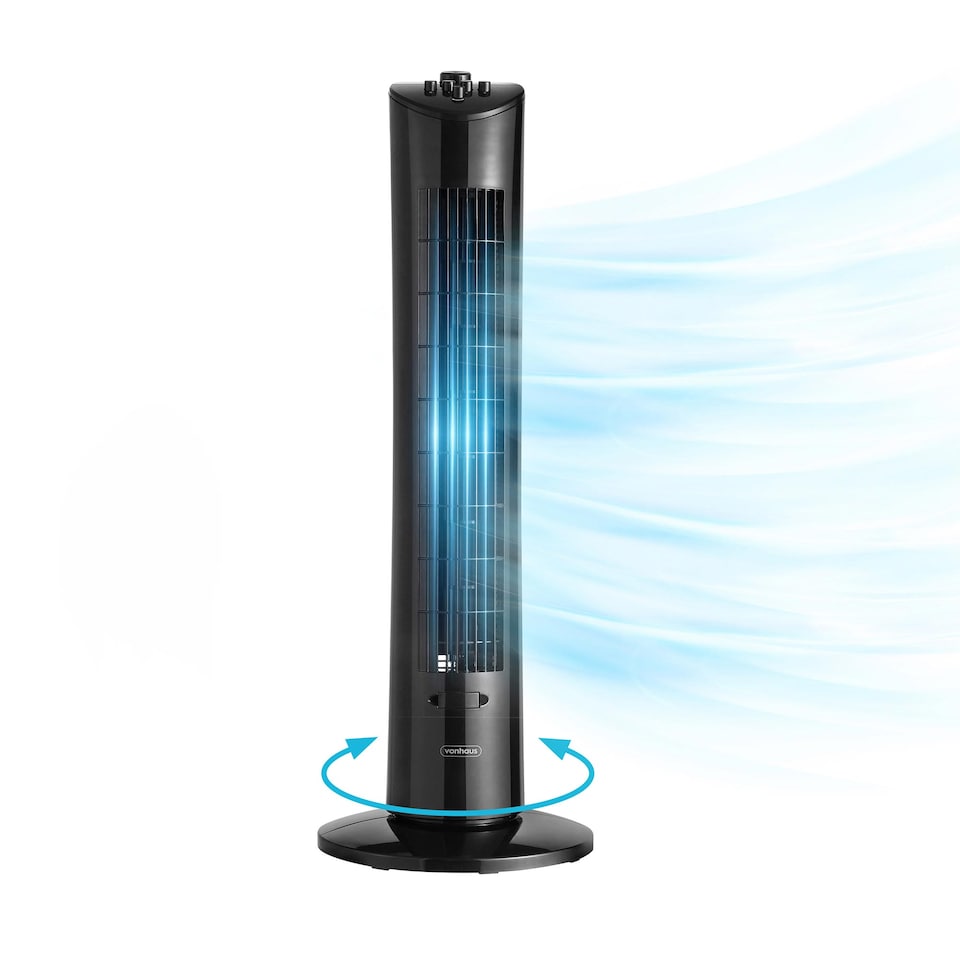 image 1 of VonHaus Tower Fan 31" Black