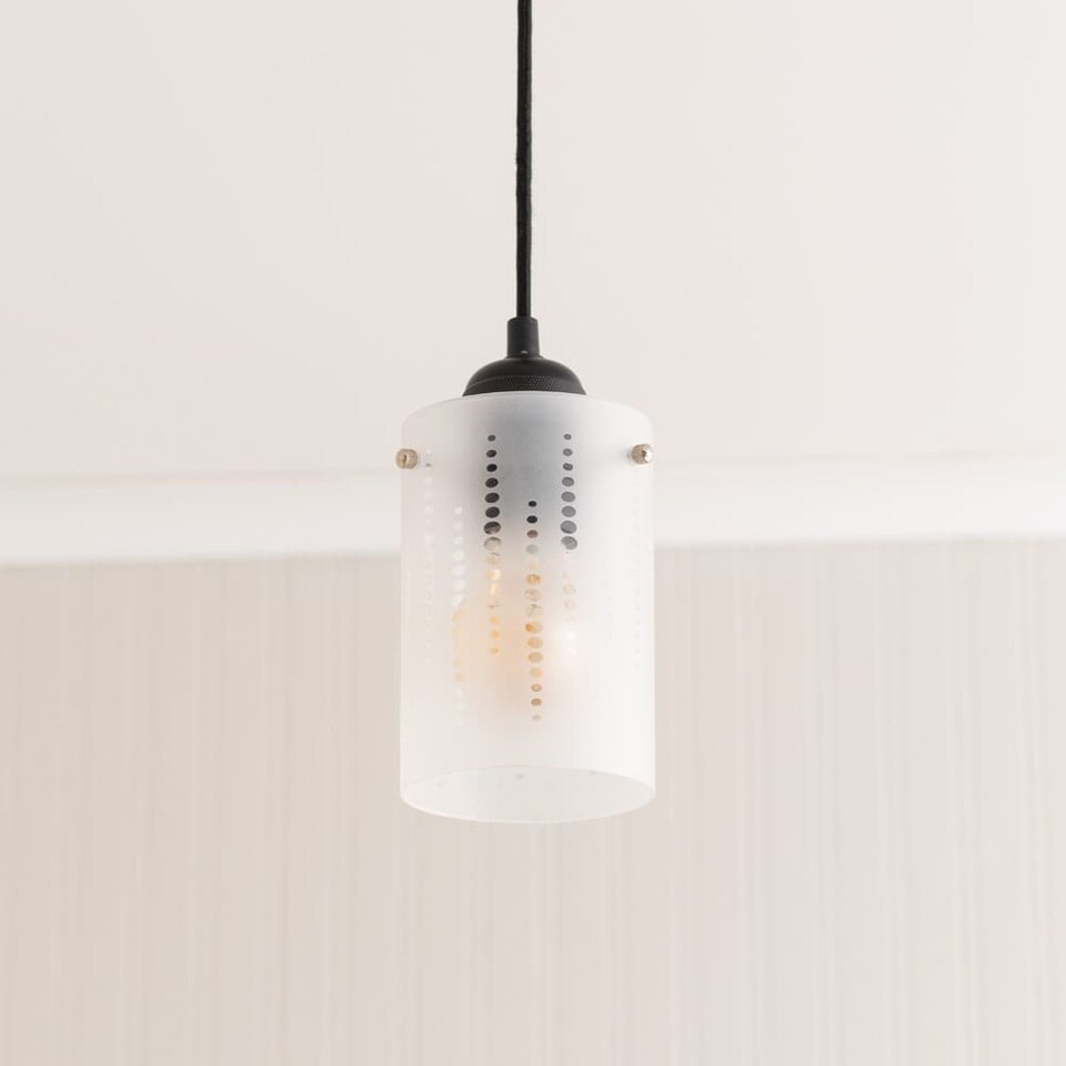 image 1 of ValueLights Elsie Frosted Glass Spotted Ceiling Small Shade