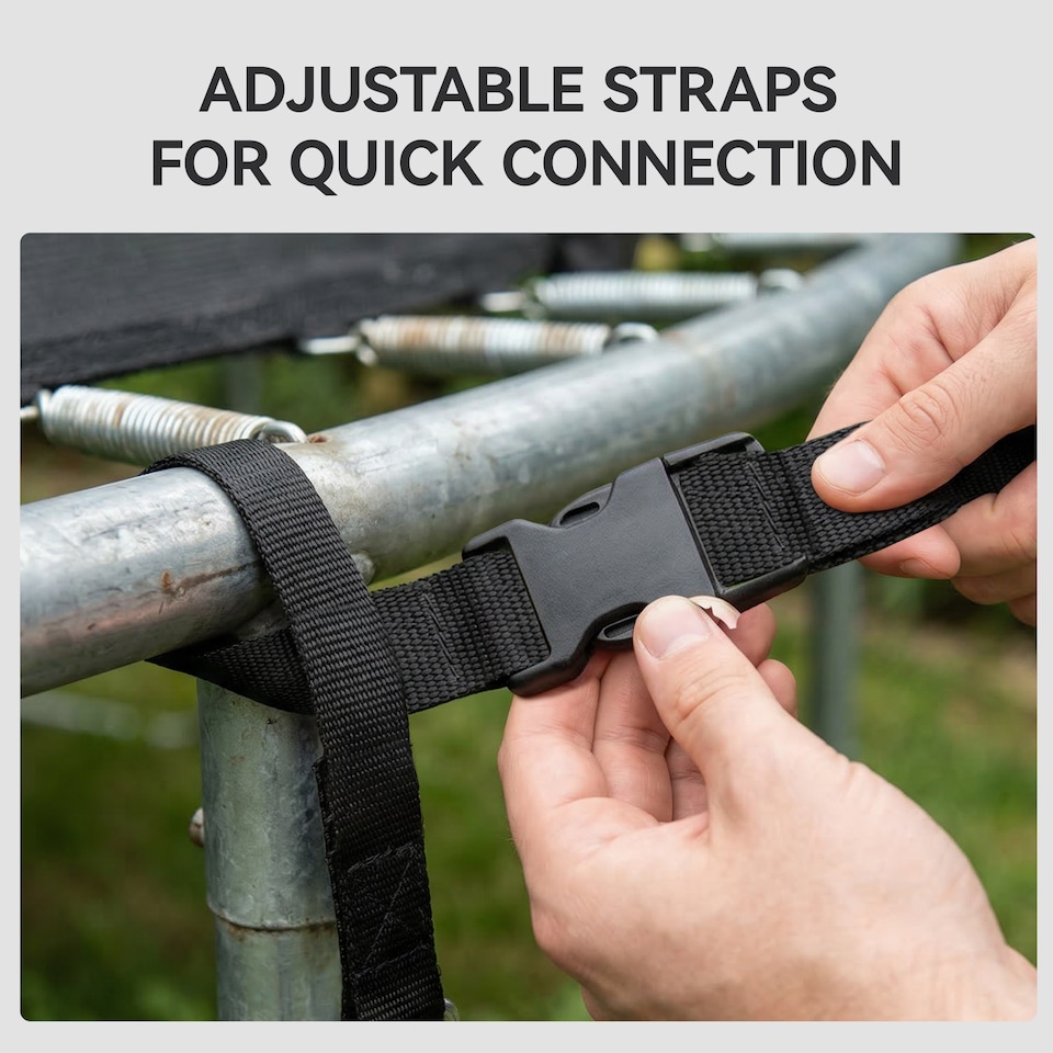image 1 of SPORTNOW 4Pcs Trampoline Anchor Kit, 32 cm Galvanised Trampoline Stakes | Silver | Silver | 32L x 8W cm