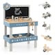 image 1 of COSTWAY Kids Workbench Toy Large Wooden Tool Bench Toddler Pretend Play Workbench