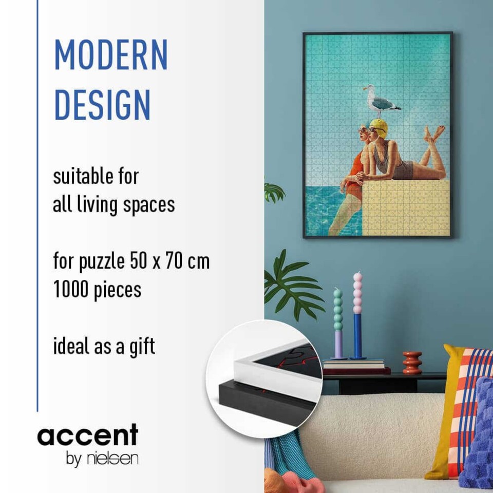 image 1 of Nielsen Puzzle Frame 50 x 70 cm with Shatterproof Glazing - Black - 50cm x 70cm
