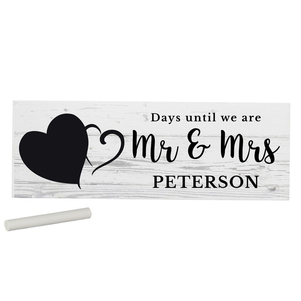 image 1 of Personalised Rustic Chalk Countdown Wooden Mantel Decoration