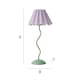image 6 of ValueLights Wiggle Lilac Pleated Scallop Lamp Shade Moss Green Metal Table Lamp and LED Bulb | Green | Purple
