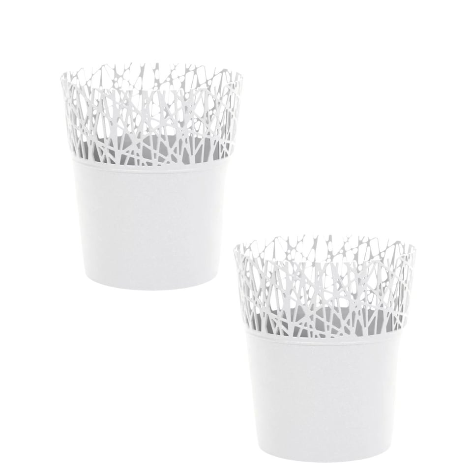 image 1 of Mini Plastic Flower Planter Pots - 183x160x160 cm | Grey | Grey & Set of 2 | 2