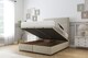 image 2 of Sloomy Texas Cream Plush Ottoman Bed Base With 26" Strutted Headboard 4'6 Double | Cream | Cream | Double | 1