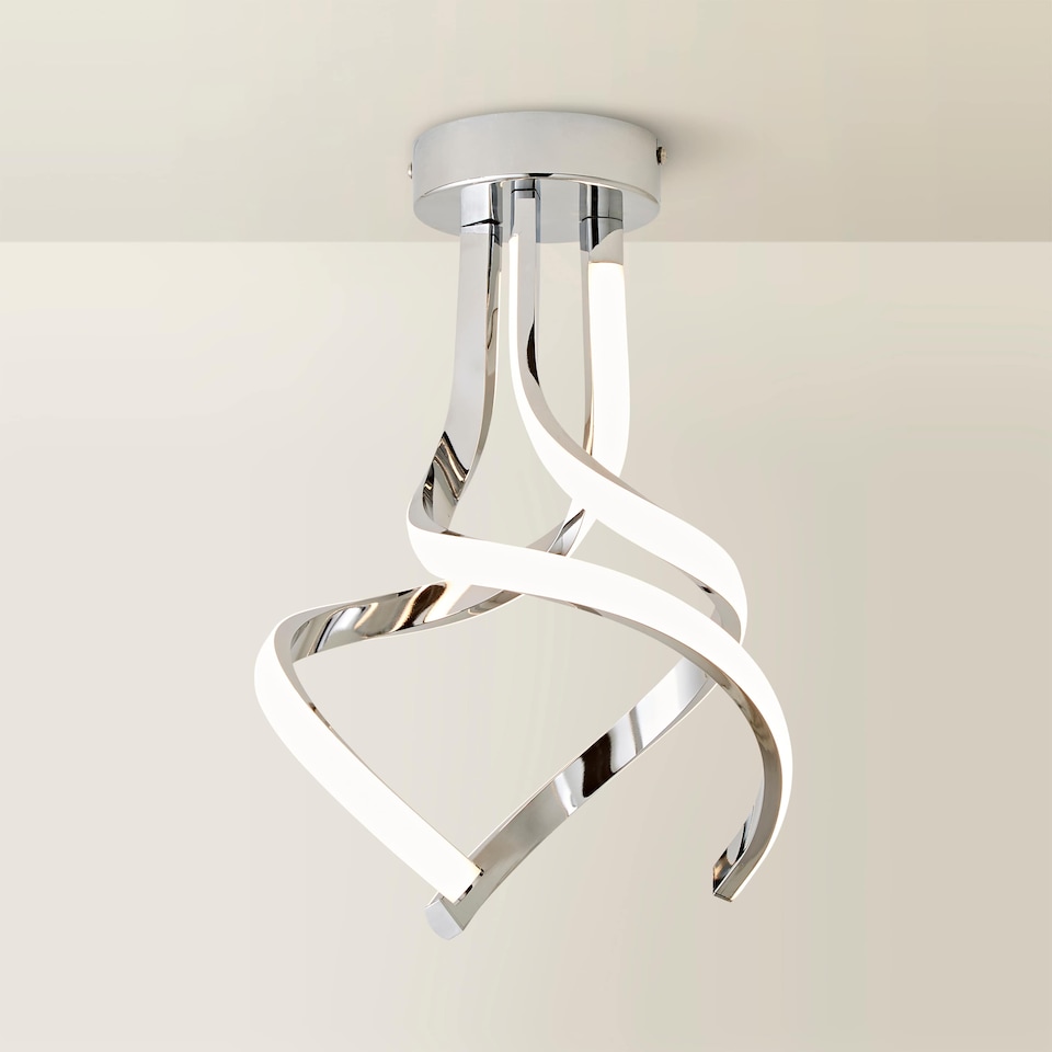 image 1 of ValueLights Infinity Chrome Twirl Integrated LED Ceiling Light | Chrome