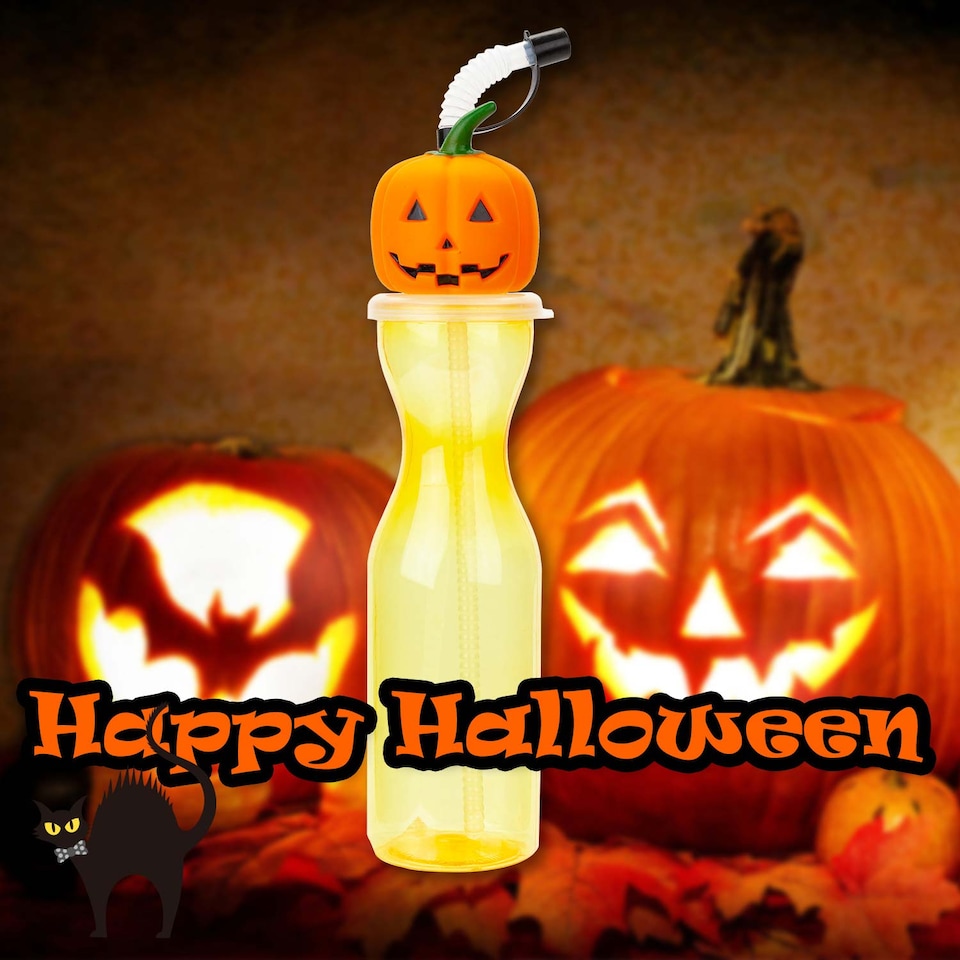 image 1 of vfm-estore Halloween Bottle 500ml Pumpkin - Spooky Drink Bottle for Parties