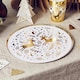 image 2 of Gold Foil Christmas Reindeer Round Paper Plates 23cm - Pack of 8