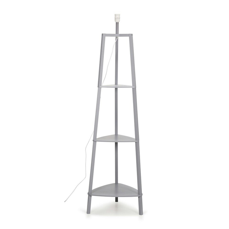 image 1 of ValueLights Hiru Painted Tripod Shelved Grey Floor Lamp Base