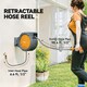 image 3 of Outsunny Retractable Hose Reel Wall Mounted with Lock, Orange