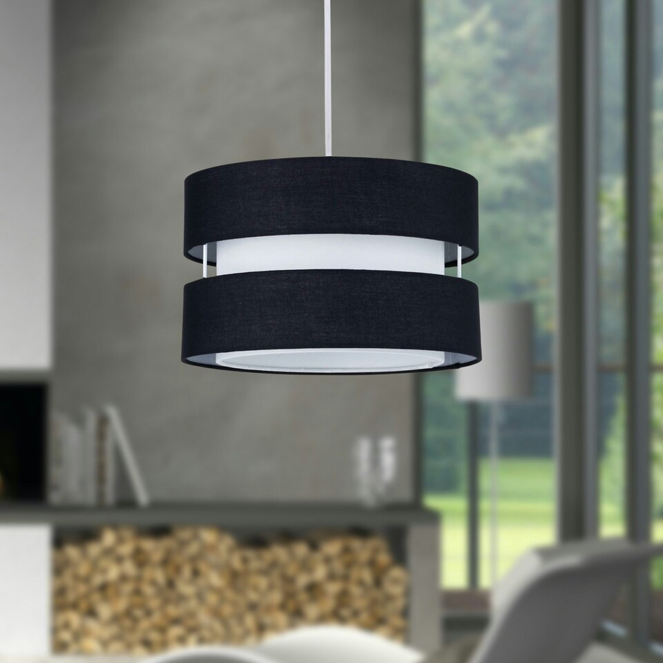 image 1 of Set of 2 Benni - Black 26cm Pendant Shades Black