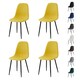 image 1 of Set of 4 Teddy Faux Fur Stitched Design Dining Chairs Yellow Bella by MCC