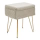 image 1 of Living and Home Rectangle Upholstered Storage Ottoman Vanity Stool Cream