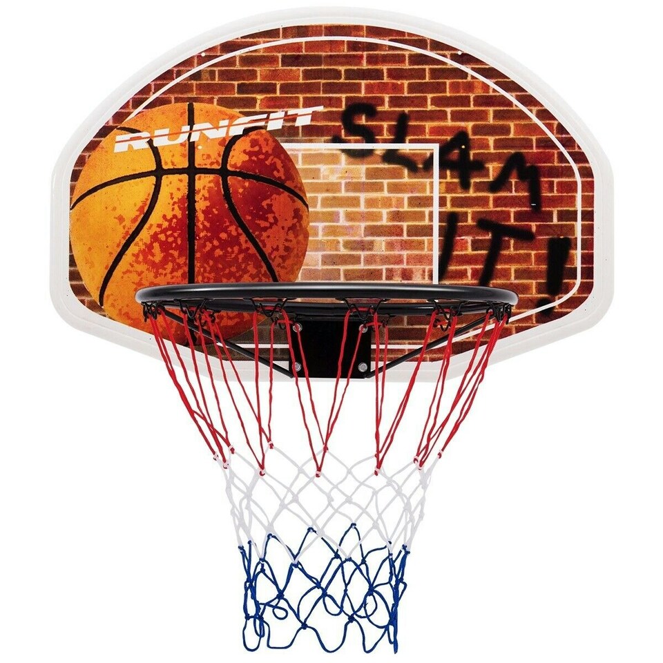 image 1 of COSTWAY Wall Mounted Basketball Hoop Backboard Set Rim 42cm Red | Standard