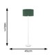image 5 of ValueLights Charlie White Floor Lamp Forest Green Shade & Bulb | Green