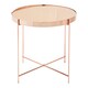 image 2 of Large Pink Mirror Side Table,Round Table With Rose Gold Lattice Base, End Table With Chromed Metal Legs