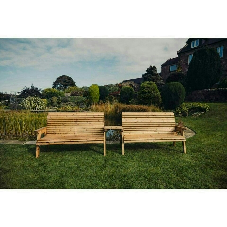 image 1 of Valley 6 Seat Set 2X3B Straight Tray - Timber - L100 x W330 x H95 cm - Fully Assembled - Set of Waterproof Cushions Included