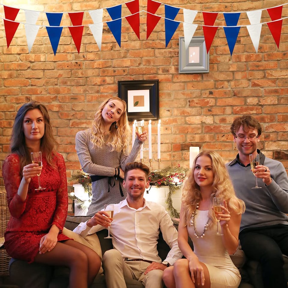 image 1 of Red White and Blue 7m Party Bunting