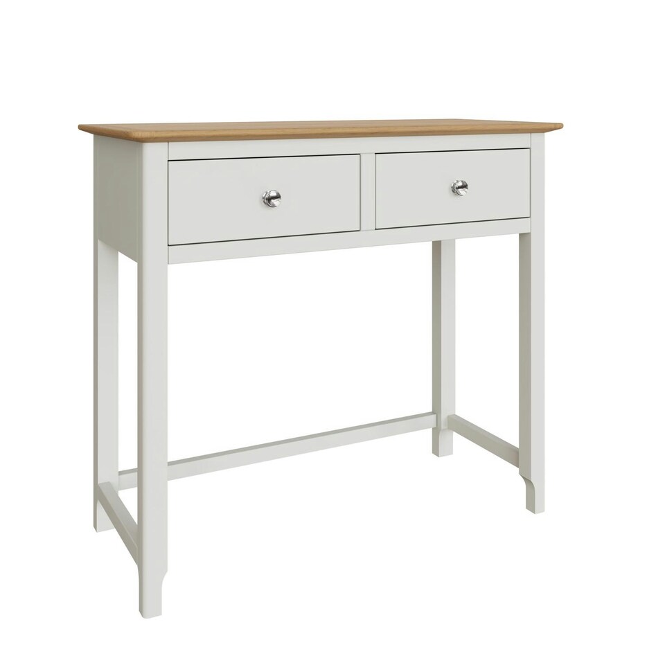 image 1 of Taberno 2 Drawer Dressing Table Linen White White