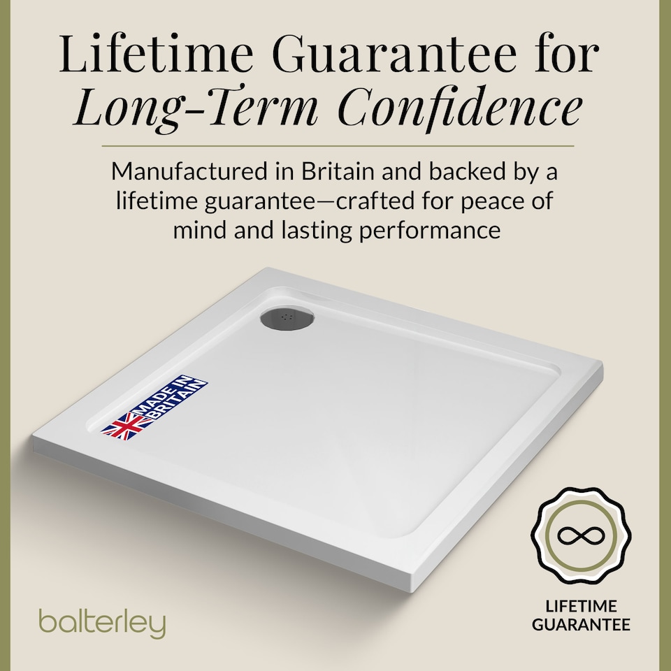 image 1 of 800mm Premium Square Shower Tray - White | White | White | 1