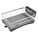 image 1 of Toque Dish Drying Rack 3 Tier Plate Cup Drainer Cutlery Holder Kitchen Organizer Black