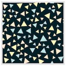 Yellow & blue triangles (Picutre Frame) White | XL