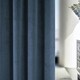 image 3 of Oxford Navy Velvet Curtains 46 x 72 inch (117 x 183 cm) 100% Blackout Pencil Pleat Thermal Noise Reducing Curtains for Bedroom and Living Room