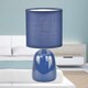 image 5 of Cleo - Set of 2 Navy Blue Ceramic 26cm Lamps With Shades | Blue | Blue | Medium | 2