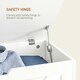 image 4 of HOMCOM Storage Trunk for Living Room, with Safety Hinges, 80cm, White