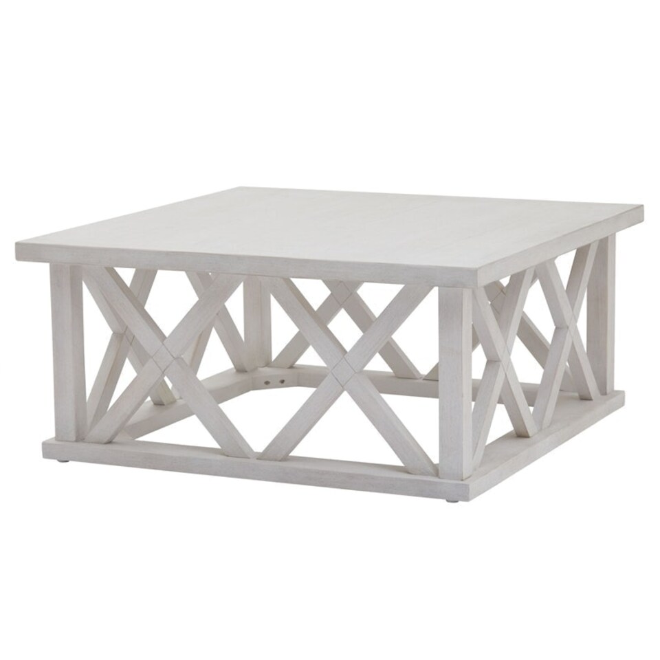 image 1 of Stamford Plank Collection Square Coffee Table - Pine - L100 x W100 x H45 cm - White White