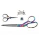image 1 of Milward Rainbow Scissor Gift Set - 21.5cm Dressmaker's, 9.5cm Embroidery, Thimble & 25 Pins